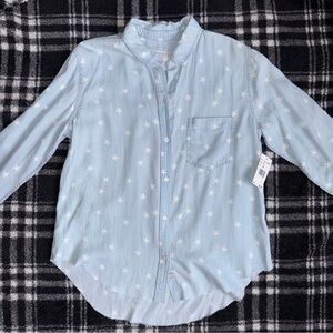 Rails Light Blue Star Patterned Shirt